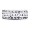 Image 2 : 1/2 CTW Mens Round Diamond Greek Key Single Row Wedding Ring 14kt White Gold - REF-71F9M