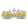 Image 2 : 1/5 CTW Round Diamond Crown Tiara Ring 10kt Yellow Gold - REF-16N8Y