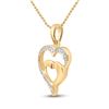 Image 2 : 0.01 CTW Round Diamond Heart Pendant 10kt Yellow Gold - REF-7H5W