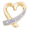 Image 1 : 0.02 CTW Round Diamond Small Ribbon Heart Pendant 10kt Yellow Gold - REF-5Y3X