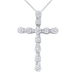 2.38 CTW Diamond Necklace 18K White Gold - REF-284Y6X