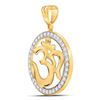 Image 2 : 1 CTW Mens Round Diamond Om Circle Hindu Atman Charm Pendant 10kt Yellow Gold - REF-65M9A