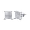 Image 1 : 1/2 CTW Round Diamond Square Earrings 10kt White Gold - REF-35T9K