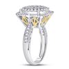 Image 2 : 1 & 3/8 CTW Round Diamond Right Hand Cluster Ring 14kt Two-tone Gold - REF-101T9K