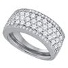 Image 1 : 1 & 5/8 CTW Round Diamond Ring 14kt White Gold - REF-120M3A