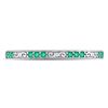 Image 2 : 1/8 CTW Round Emerald Single Row Flourished Stackable Ring 10kt White Gold - REF-11K9R