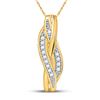 Image 1 : 1/20 CTW Round Diamond Vertical Woven Strand Pendant 10kt Yellow Gold - REF-5X9T