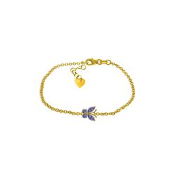 Genuine 0.60 ctw Tanzanite Bracelet 14KT Yellow Gold - REF-45N7R