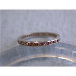 7239 Platinum Eternity Ring w/ Diamonds & Pink Sapphire