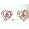 Image 1 : 3687 10k TT Gold Ruby Earrings
