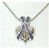 Image 1 : 2722  KRYPELL 18KW Gold Necklace w/Sapphire/Diamond