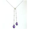 Image 1 : 2182 18KW Gold Necklace w/Ame/Diamond