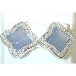 2214 DAVID YURMAN 18KW Gold Chalcedony Earrings