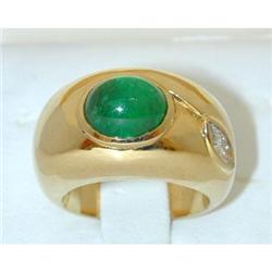 2661 SALAVETTI 18k Gold Emerald Ring w/Diamond