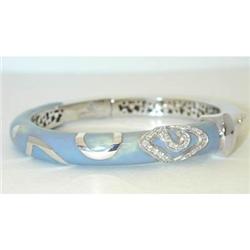 3272 La NOUVELLE BAGUE 18KW/Silver Gold Bangle w/Dia/En