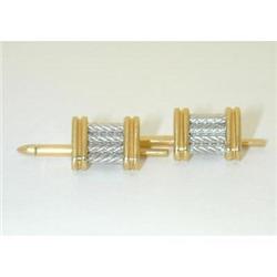 2172 18K 2 tone Gold Studs