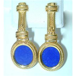 2456 18k Gold Lapis Earrings