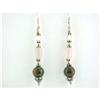 Image 1 : 7289 Dangling Silver, Tiger Eyes and Quartz Earrings