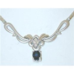 1882 Platinum Sapphire Necklace w/Diamond
