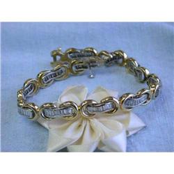 1209 14k Gold Bracelet with Baguettes Diamonds