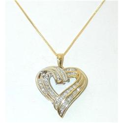 2152 10k Gold Necklace w/Diamond Pendant