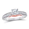 Round Diamond Solitaire Bridal Wedding Engagement Ring 5/8 Cttw 14kt White Gold - REF-117A9M