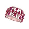 Womens Pear Ruby Diamond Fashion Ring 3-1/2 Cttw 18kt Rose Gold - REF-181A9M