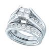 Princess Diamond Bridal Wedding Ring Band Set 2 Cttw 14kt White Gold - REF-167W5K