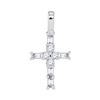 Womens Radiant Baguette Diamond Cross Pendant 1/4 Cttw 10kt White Gold - REF-16X9A