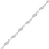 Womens Round Diamond 3-stone Link Fashion Bracelet 1/4 Cttw 10kt White Gold - REF-30A5M
