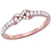 Image 1 : Womens Round Diamond Infinity Knot Stackable Band Ring 1/4 Cttw 14kt Rose Gold - REF-19M5H