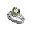 Genuine 3.2 ctw Green Amethyst & Diamond Ring 14KT White Gold - REF-95H7X