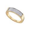 Mens Round Diamond Pave Band Ring 1/4 Cttw 10kt Yellow Gold - REF-22W5K