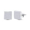 Womens Princess Diamond Square Earrings 1-1/2 Cttw 14kt White Gold - REF-76W5K