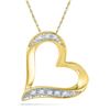 Womens Round Diamond Heart Pendant .03 Cttw 10kt Yellow Gold - REF-5A9M