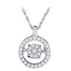 Womens Round Diamond Moving Cluster Pendant 1/5 Cttw 10kt White Gold - REF-17W5K