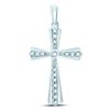 Womens Round Diamond Religious Cross Pendant 1/10 Cttw 10kt White Gold - REF-12W9K
