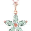 Genuine 1.40 ctw Green Amethyst Necklace 14KT Rose Gold - REF-25Z8N