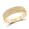 Mens Round Diamond Wedding Rope Inlay Band Ring 1/3 Cttw 14kt Yellow Gold - REF-58F9W