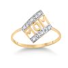 Womens Round Diamond Mom Mother Accent Ring 1/20 Cttw 10kt Yellow Gold - REF-7N5F