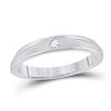 Womens Round Diamond Solitaire Band Ring 1/12 Cttw 14kt White Gold - REF-30Y5N