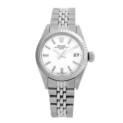 Rolex Pre-owned 26mm Womens Original Rolex White Dial Stainless Steel - REF-360N4H