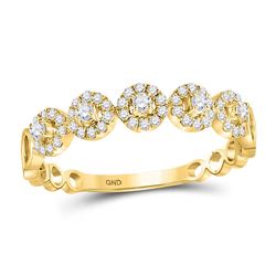 Womens Round Diamond Stackable Band Ring 1/3 Cttw 10kt Yellow Gold - REF-24M9H