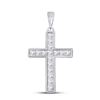 Womens Princess Diamond Cross Pendant 5/8 Cttw 14kt White Gold - REF-35K5Y
