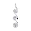 Womens Round Diamond Triple Cluster Pendant 1/20 Cttw 10kt White Gold - REF-5R9X