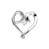 Womens Round Diamond Solitaire Heart Pendant 1/20 Cttw 10kt White Gold - REF-7W5K