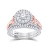 Image 1 : Round Diamond Bridal Wedding Ring Band Set 1 Cttw 14kt Two-tone Gold - REF-109H5R