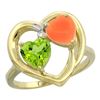 Image 1 : 1.31 CTW Peridot & Diamond Ring 10K Yellow Gold - REF-23X5M