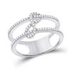 Image 1 : Womens Round Diamond Negative Space Infinity Ring 1/5 Cttw 10kt White Gold - REF-21X5A