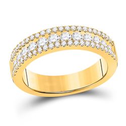 Womens Round Diamond Band Ring 1 Cttw 14kt Yellow Gold - REF-71K9Y